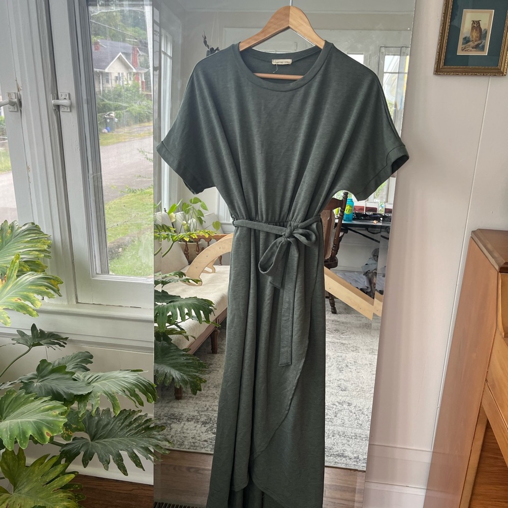 Green Maxi Wrap Dress